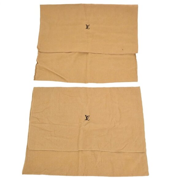 LOUIS VUITTON Logo 10 Set Dust Bag Drawstring Canvas Cotton Beige Brown - Picture 2 of 16